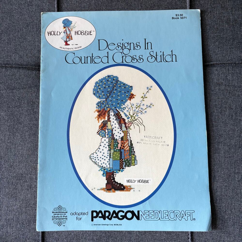 Holly Hobbie Vintage Counted Cross Stitch Pattern Booklet by Paragon - 1980s